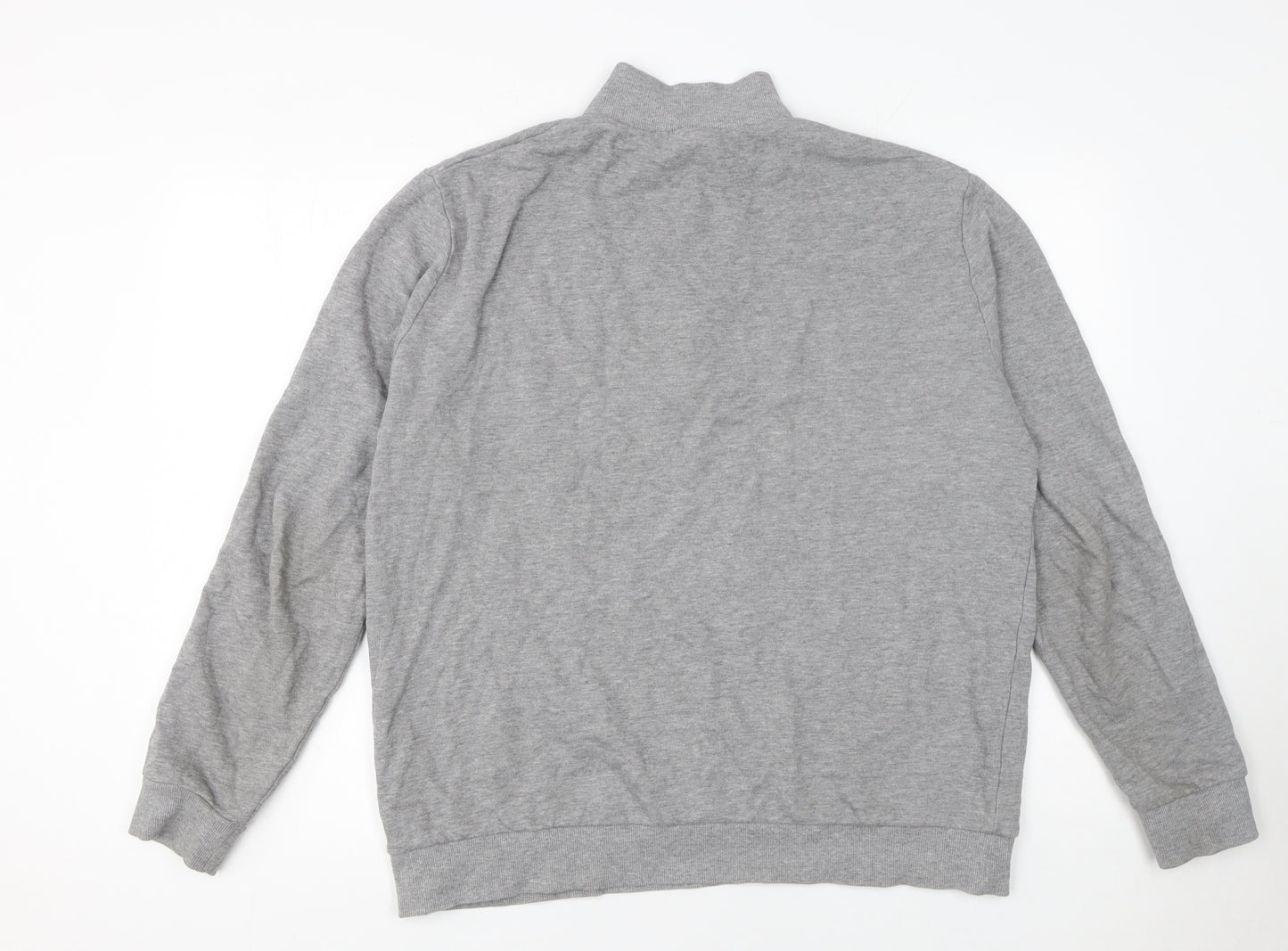 ASOS Design Mens Grey XL 1/4 Zip Sweatshirt Cotton Blend Pullover