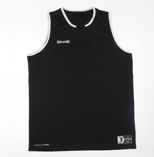 Spalding Men's Black Basketball Tank Top Jersey L