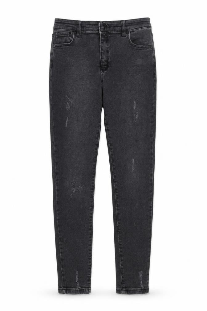 YMR Denim Womens Black Skinny Jeans Size 14 Distressed Stretch