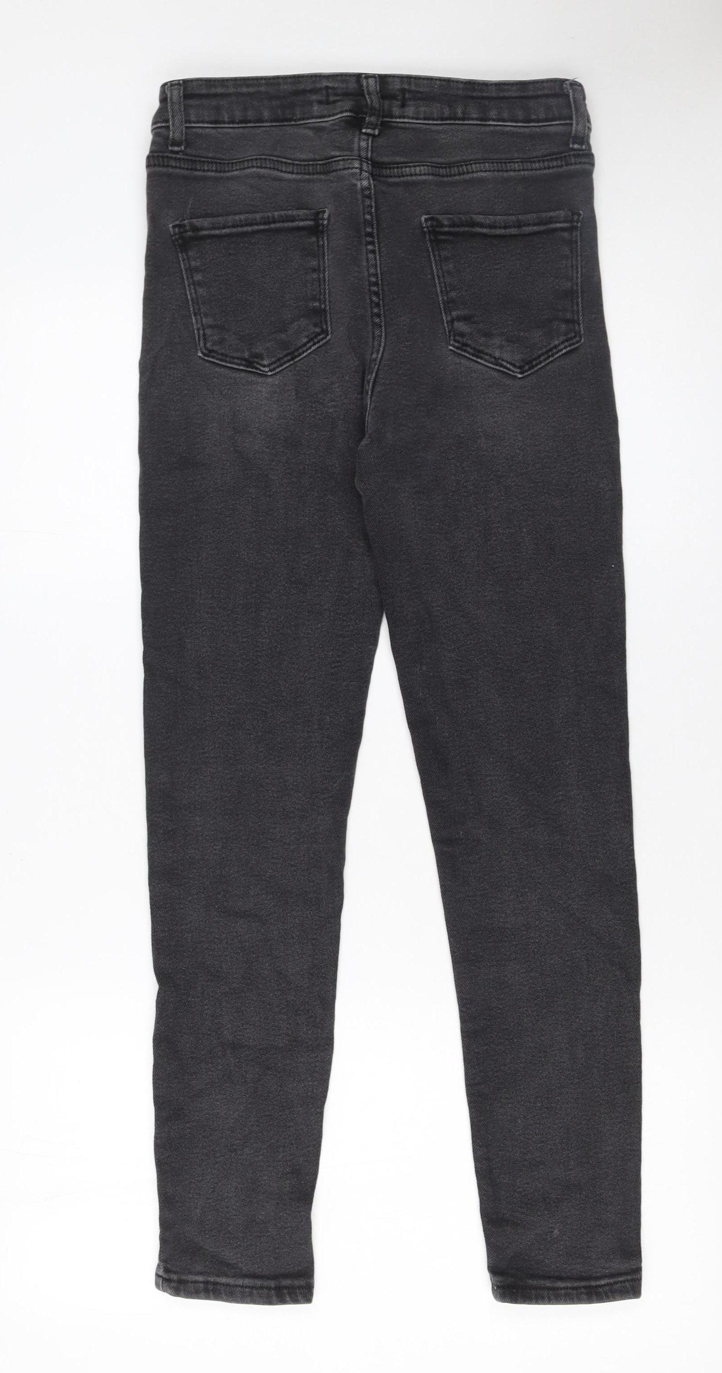 YMR Denim Womens Black Skinny Jeans Size 14 Distressed Stretch