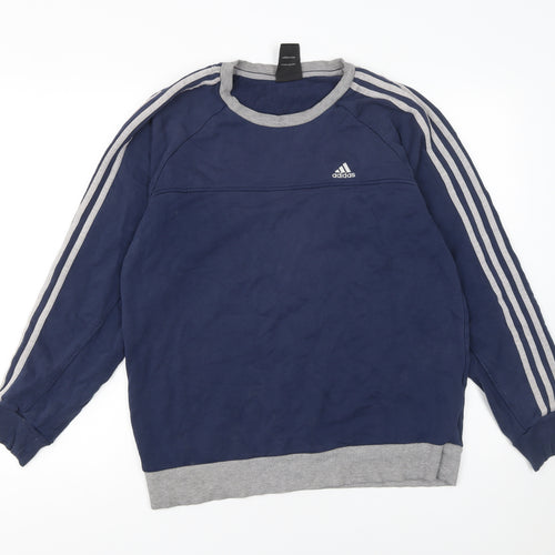 Adidas Men's Blue Pullover Sweatshirt M Sports Crew Neck Fleece