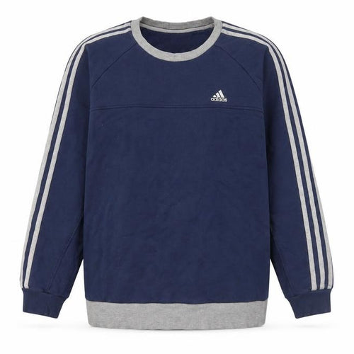 Adidas Men's Blue Pullover Sweatshirt M Sports Crew Neck Fleece