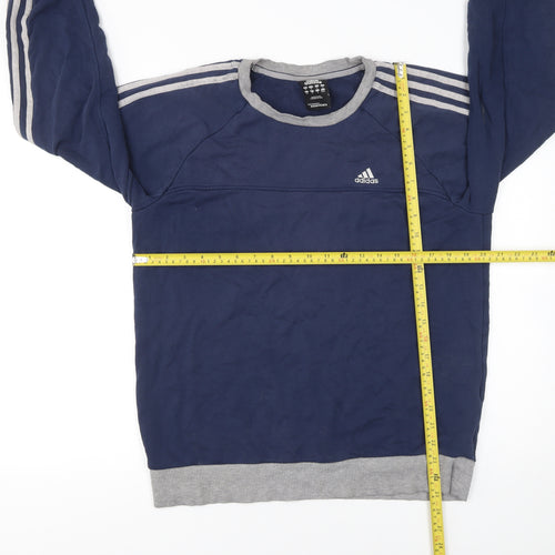 Adidas Men's Blue Pullover Sweatshirt M Sports Crew Neck Fleece
