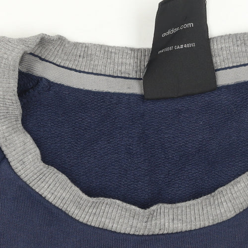 Adidas Men's Blue Pullover Sweatshirt M Sports Crew Neck Fleece