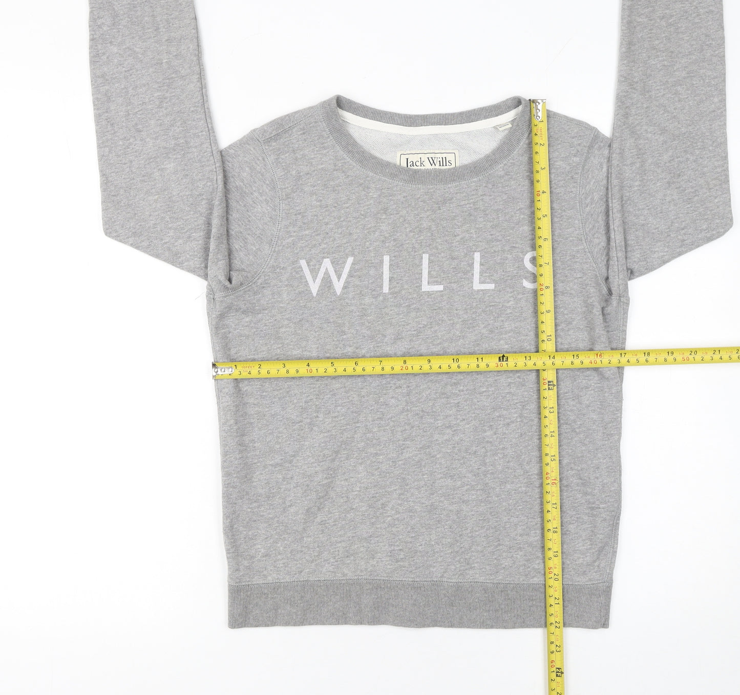 Jack Wills Women Grey UK 8 Crew Neck Pullover Sweatshirt