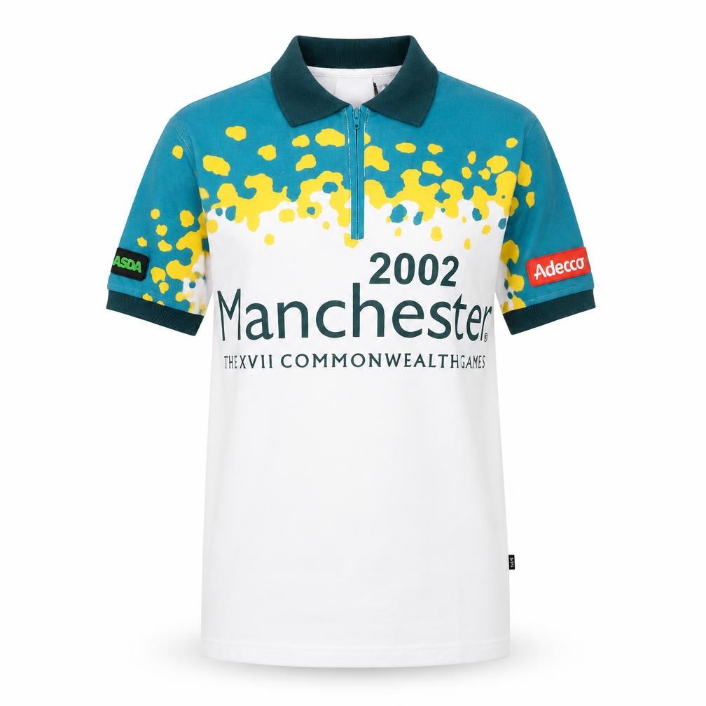 Front view of George Men’s White 2002 Commonwealth Games Polo Shirt XS