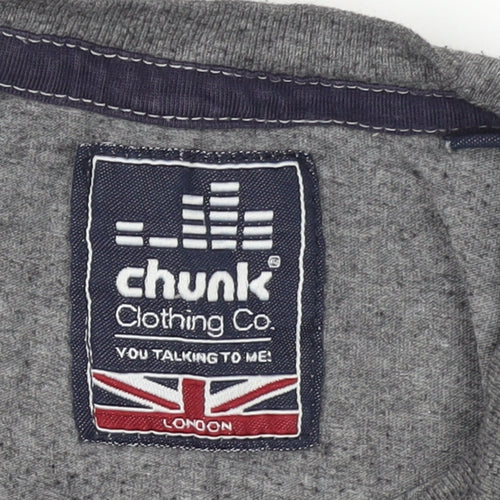 Chunk Clothing Co. Unisex Grey Graphic T-Shirt Small