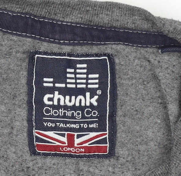 Chunk Clothing Co. Unisex Grey Graphic T-Shirt Small