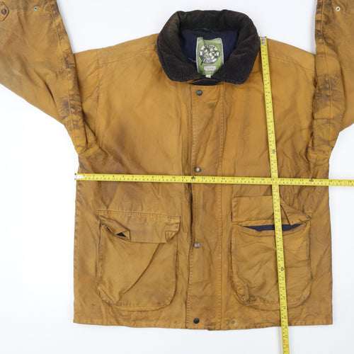 Oxford Blue Men's Brown Waxed Cotton Mid-Length Outdoor Coat L