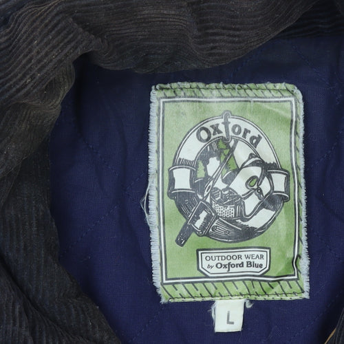 Oxford Blue Men's Brown Waxed Cotton Mid-Length Outdoor Coat L