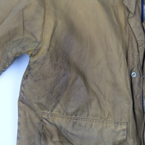 Oxford Blue Men's Brown Waxed Cotton Mid-Length Outdoor Coat L