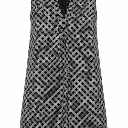H&M Women’s Black Geometric Sleeveless Shift Dress Size 8