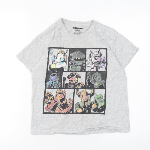 Roblox Boys Grey 9-10 Years Graphic Print Short Sleeve T-Shirt