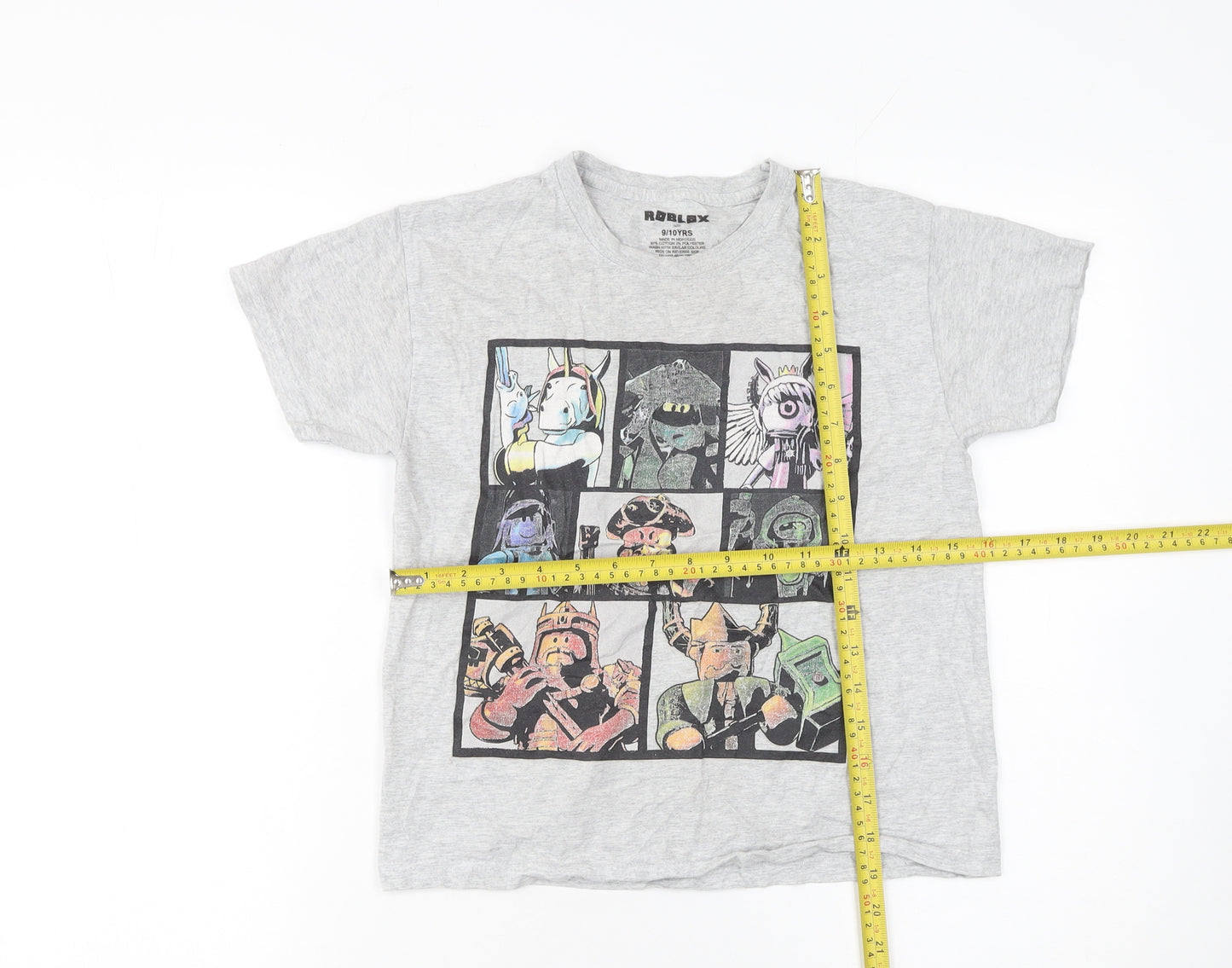 Roblox Boys Grey 9-10 Years Graphic Print Short Sleeve T-Shirt