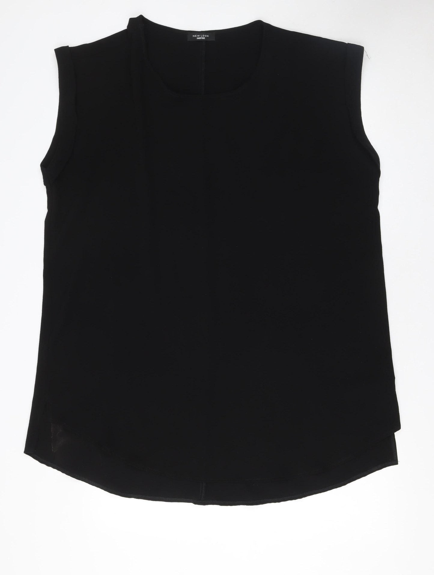 New Look Women Black Shift Dress Size 20 Sleeveless Scoop Neck