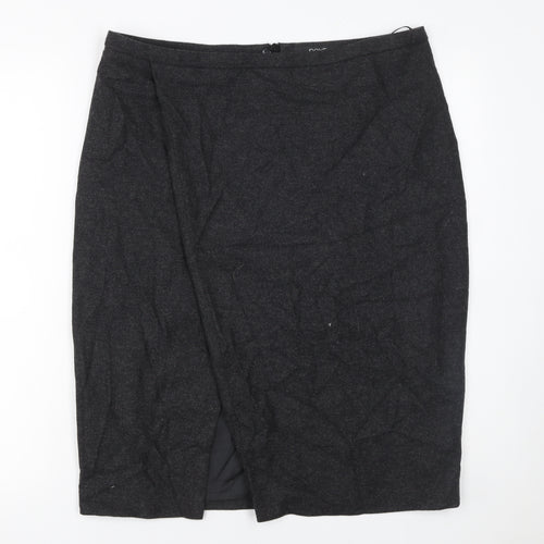 Next Women’s Black Wool Blend Pencil Skirt Size 14 Knee Length