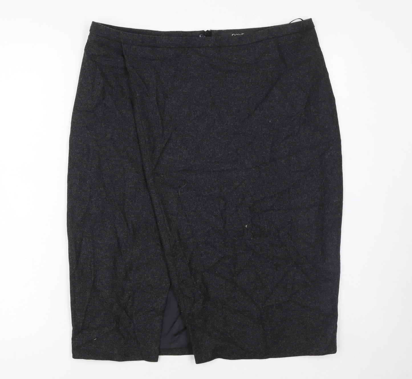 Next Women’s Black Wool Blend Pencil Skirt Size 14 Knee Length