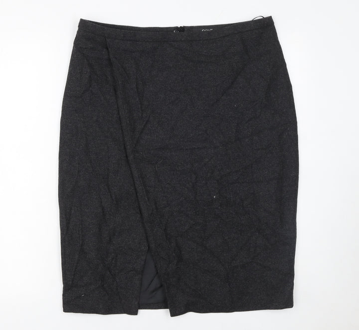 Next Women’s Black Wool Blend Pencil Skirt Size 14 Knee Length