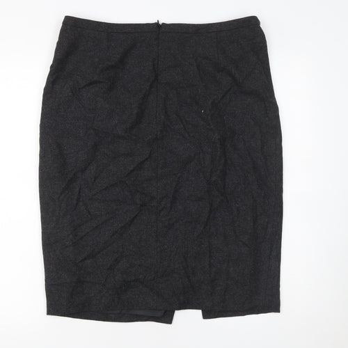 Next Women’s Black Wool Blend Pencil Skirt Size 14 Knee Length