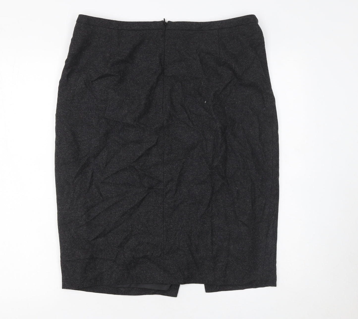 Next Women’s Black Wool Blend Pencil Skirt Size 14 Knee Length