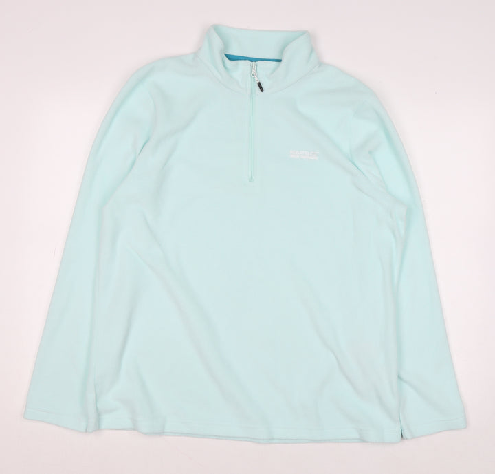 Regatta Women's Blue 1/4 Zip Fleece Sweatshirt UK 18 Polyester Outdoor