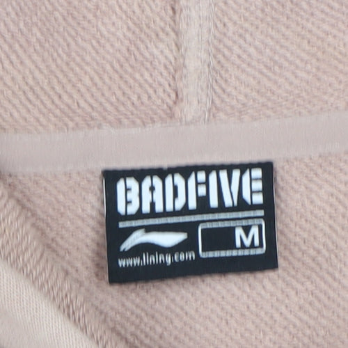 Li-Ning BADFIVE Womens Beige Pullover Hoodie Size M Graphic Print