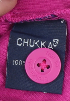 Chukka Women's Pink Cotton Pullover Sweatshirt UK 8 Polo Style