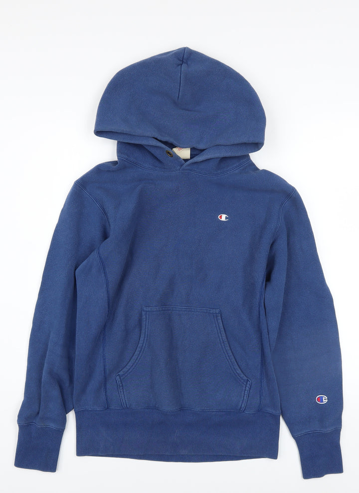 Champion Men's Blue Small Reverse Weave Pullover Hoodie