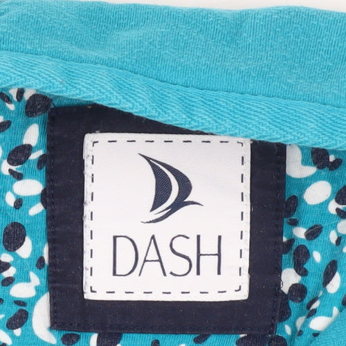 Dash Women Blue 1/4 Zip High Neck Cotton Jumper Size 18
