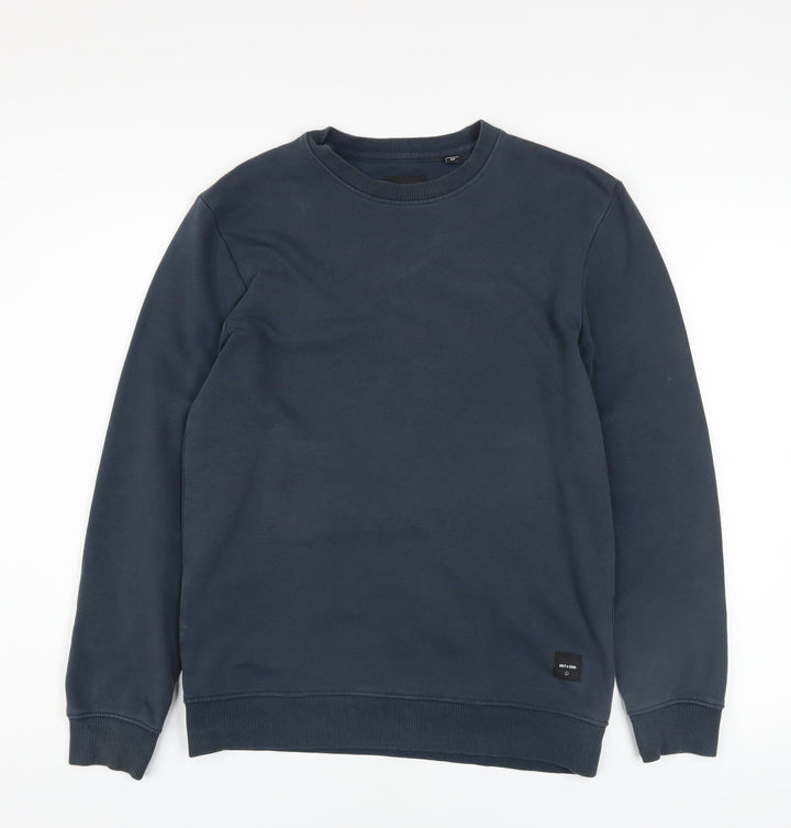 Only & Sons Men’s Blue Crew Neck Pullover Sweatshirt Size S