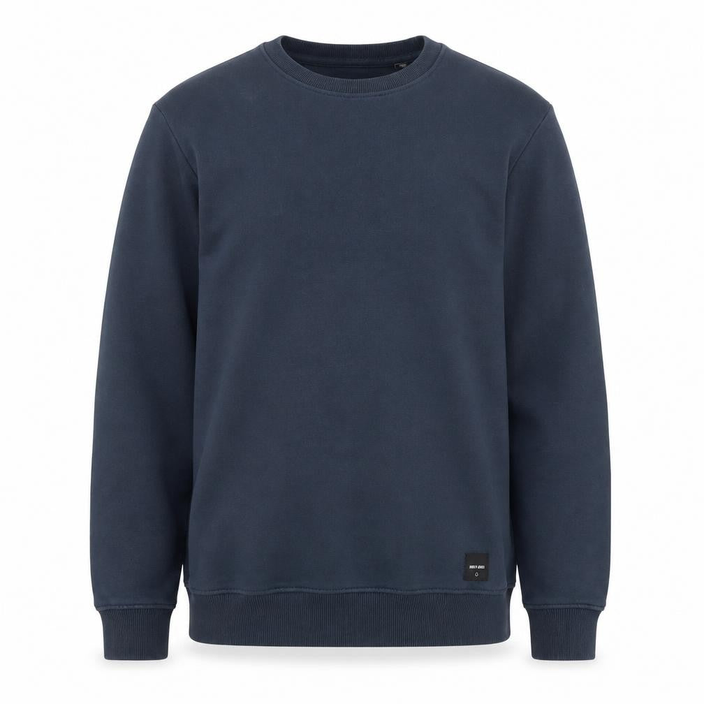 Front view of Only & Sons Men’s Blue Crew Neck Pullover Sweatshirt, size S