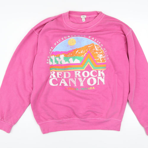 River Island Womens Pink Red Rock Canyon Pullover Sweatshirt S