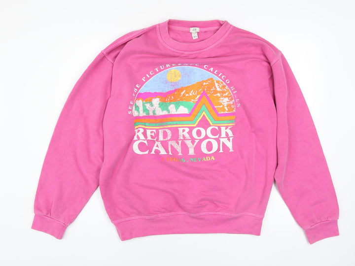 River Island Womens Pink Red Rock Canyon Pullover Sweatshirt S