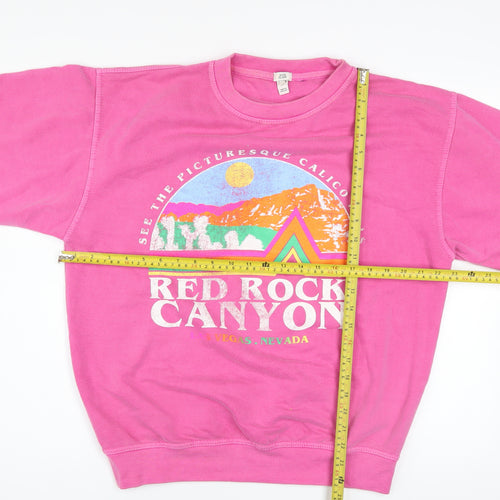 River Island Womens Pink Red Rock Canyon Pullover Sweatshirt S