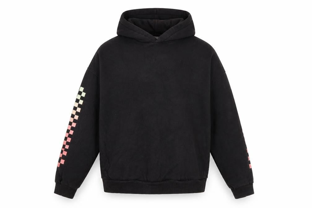 Front view of Marks & Spencer boys’ black hoodie 13-14 years graphic print pullover
