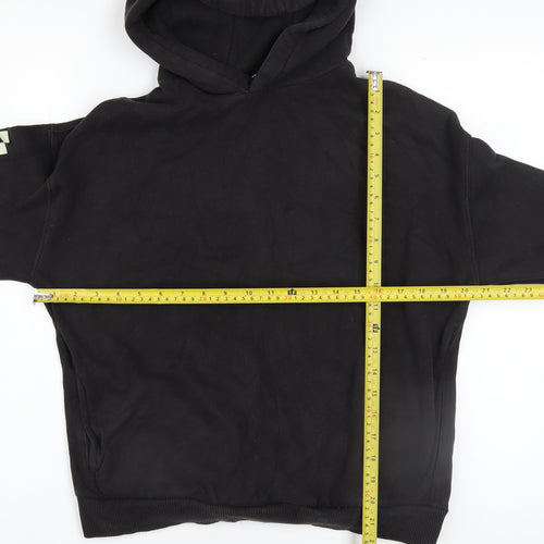 Marks and Spencer Boys Black Hoodie 13-14 Years Graphic Print Pullover