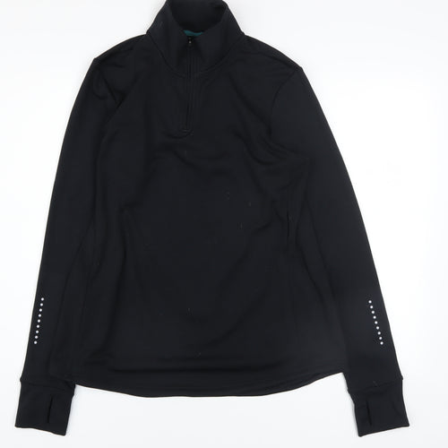 Mountain Warehouse Women Black Size 14 1/4 Zip Activewear Jacket
