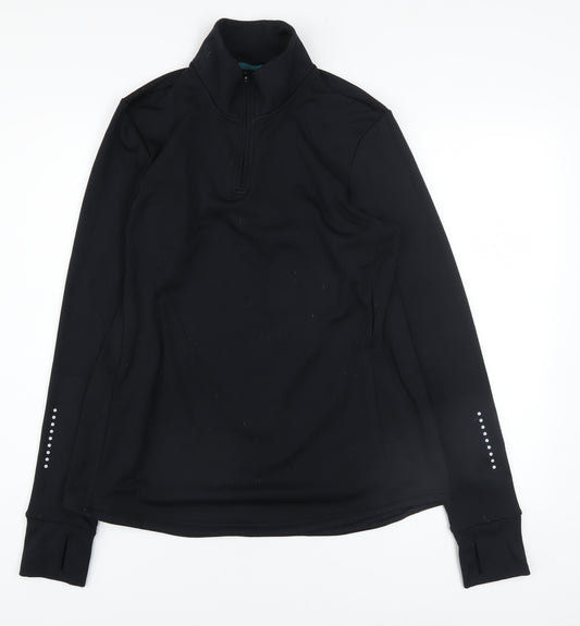 Mountain Warehouse Women Black Size 14 1/4 Zip Activewear Jacket