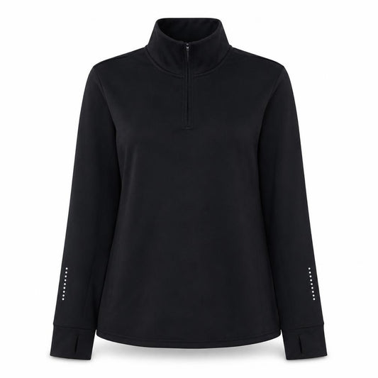 Front view of Mountain Warehouse Women Black, size 14, 1/4 Zip Activewear Jacket