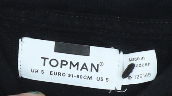 Topman Men’s Black Pullover Hoodie Size S Regular Fit