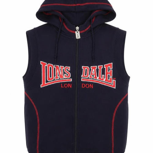 Lonsdale Boys Blue Sleeveless Full Zip Hooded Vest Hoodie 10 Years