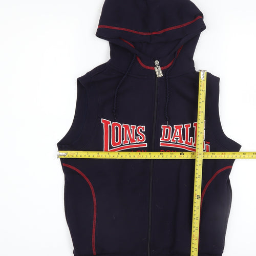 Lonsdale Boys Blue Sleeveless Full Zip Hooded Vest Hoodie 10 Years