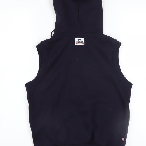 Lonsdale Boys Blue Sleeveless Full Zip Hooded Vest Hoodie 10 Years
