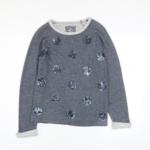 Next Women’s Grey Sequin Polka Dot Knit Jumper Size 6