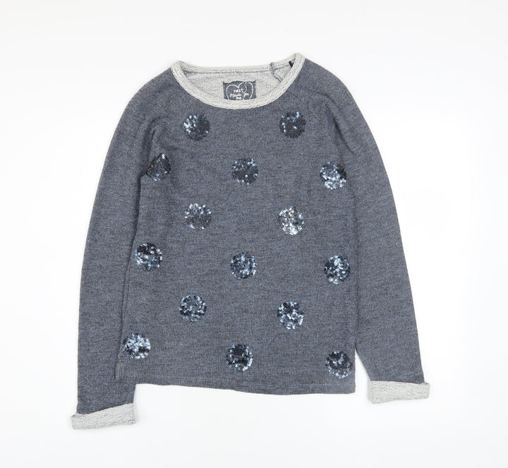 Next Women’s Grey Sequin Polka Dot Knit Jumper Size 6