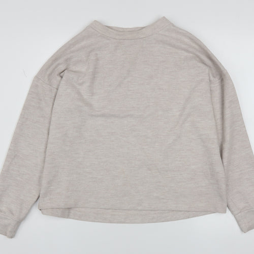 River Island Women’s Beige Relaxed Sweatshirt XS Cotton Blend