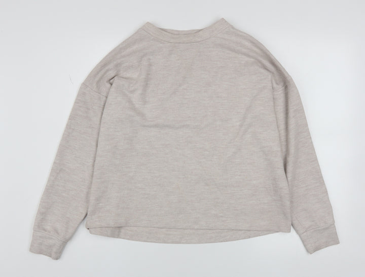 River Island Women’s Beige Relaxed Sweatshirt XS Cotton Blend