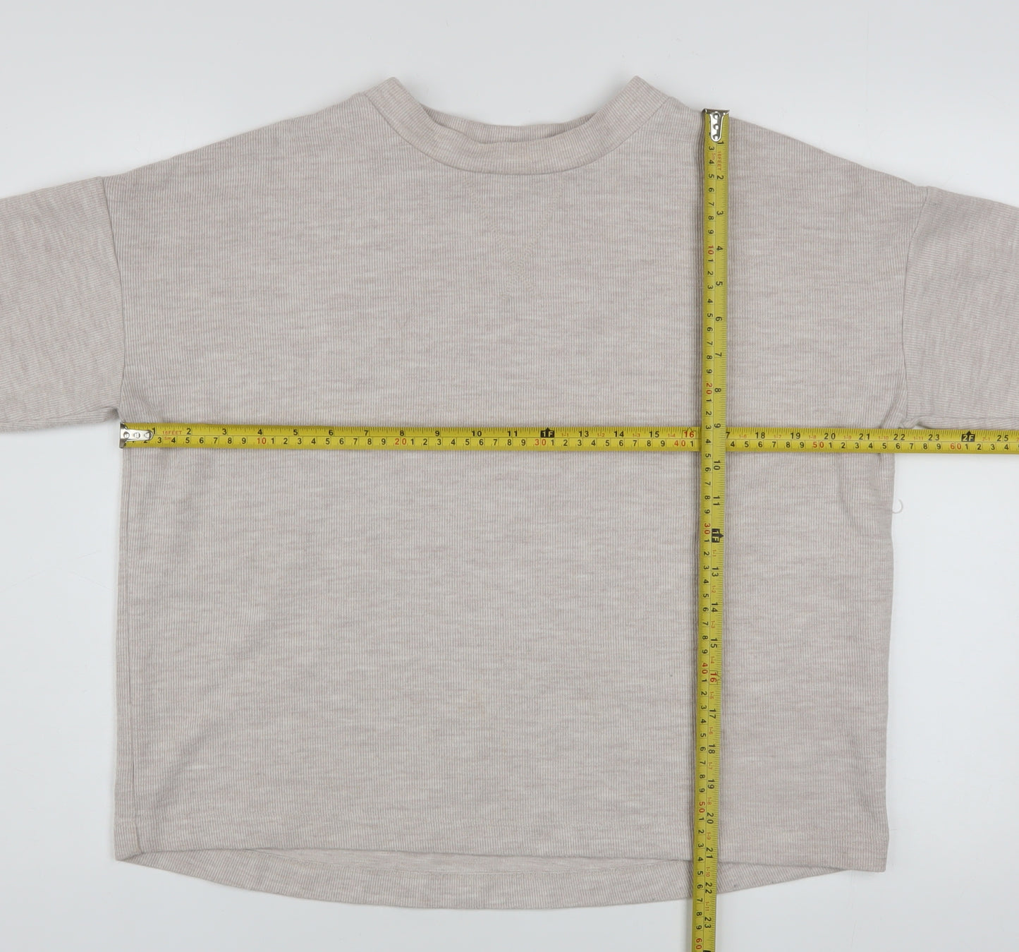 River Island Women’s Beige Relaxed Sweatshirt XS Cotton Blend