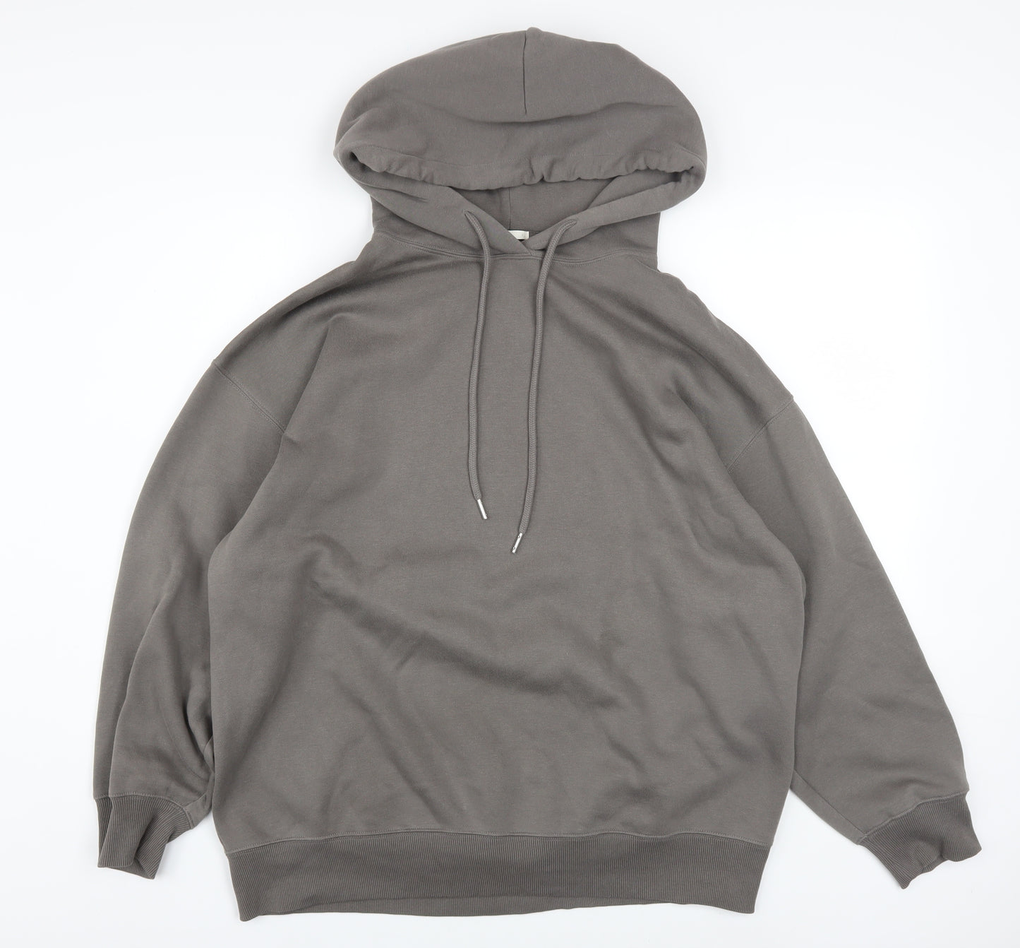 GU Men's Grey Pullover Hoodie Size L Regular Fit Fleece Cotton Blend