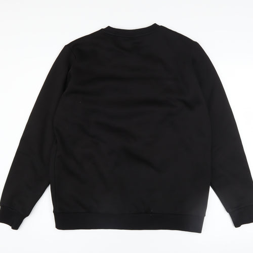 Seams& Boys Black Crew Neck Pullover Sweatshirt 15 Years Zip Detail